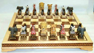 African Animal Chess Pieces