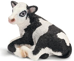Schleich - Holstein Calf  Lying - 13639 - RETIRED