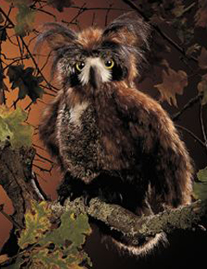 Folkmanis 2403 Articulated Horned Owl Puppet 45cm