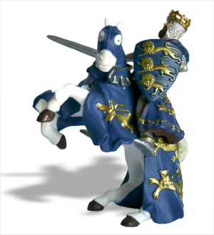 Papo King Richard and Rearing horse (blue)