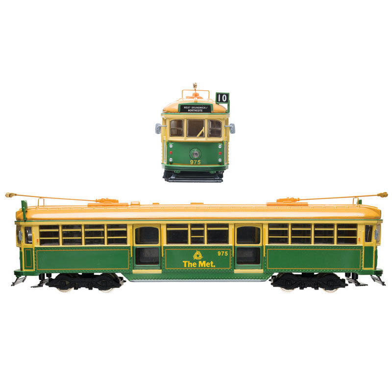 ELECTRIC 1:76 Scale OO Gauge W6 Class Melbourne Tram - Green Rattler MMTB #965 Diecast Model.