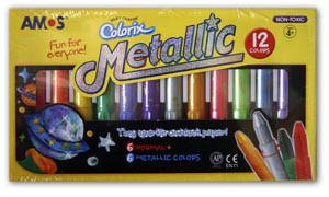 Amos - Metallic Silky Crayons 12pcs