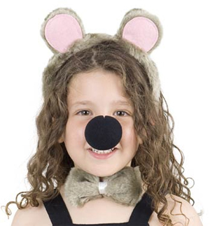 Mouse Headband Nose and Bowtie Dress Up Set