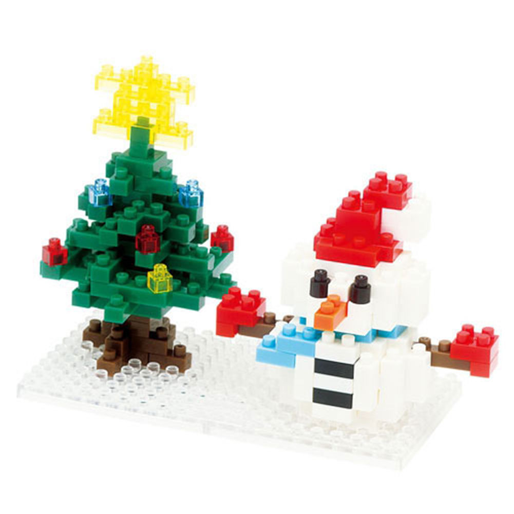 NANOBLOCK Snowman & the Christmas Tree - Construction Block Set - NBC-100 - RETIRED