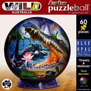 Junior Puzzleball 15cm Oceans/Wetlands 60pieces