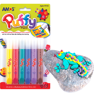 Amos Puffy Paint - 6 Colour Pack 10.5ml