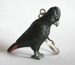 Black Cockatoo Replica Key Ring 7.0cm Tall