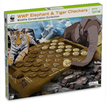 WWF Elephant and Tiger Checkers - Wooden