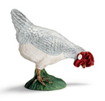 Schleich - Farmyard White Hen Pecking - 13647